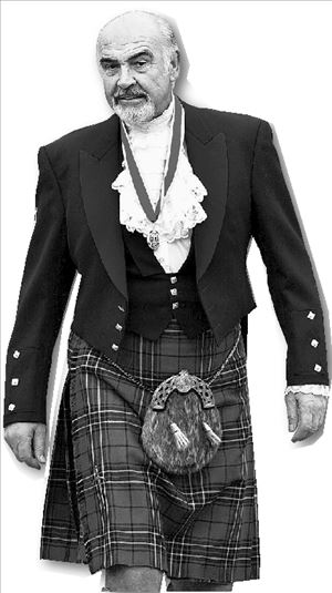 Ο Σκωτσέζος Σον Κόνερι τάσσεται  υπέρ της ανεξαρτησίας της πατρίδας  του και γι΄ αυτό δεν παραλείπει να  εμφανίζεται συχνά με κιλτ   