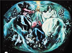 «Κρουνοί χρωμάτων σε μια  τρομακτική ένταση»  πρωταγωνιστούν, κατά τη  διευθύντρια της Εθνικής  Πινακοθήκης Μαρίνα ΛαμπράκηΠλάκα, «στο δονούμενο  προσχέδιο του Γκρέκο για τη  σύνθεσή του στο μοναστήρι  Ιγέσκας». Καθαρά καθολική η  συγκεκριμένη σκηνή (δεν  υπάρχει στην ορθόδοξη  εικονογραφία) φτιάχτηκε σαν να  απεικονίζονταν οι μορφές σε  κοίλο καθρέφτη, με τον Θεό και  τον Χριστό σε πρώτο πλάνο και  την Παναγία στο βάθος. Εκτός  από τα γεμάτα όγκο ιμάτια που  συγχέονται με τα σύννεφα αξίζει  να προσέξετε: τα πολλά  διαφορετικά μπλε και κίτρινα  χρώματα, τα σκήπτρα που έχουν  αντικατασταθεί από ακτίνες  φωτός, αλλά και τις μικρές  λευκές πινελιές στις γωνίες,  όπου ο ζωγράφος καθάριζε το  πινέλο του!  