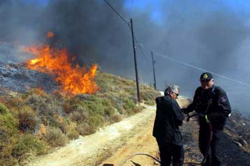 Υπό μερικό έλεγχο η πυρκαγιά στη Θήβα 